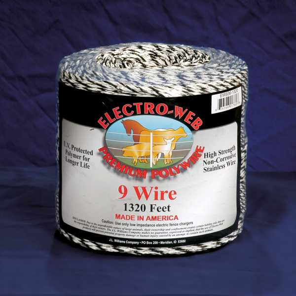 9 POLYWIRE 1320' WHITE/BLACK